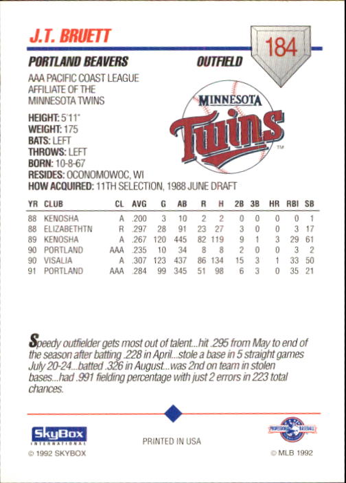 B0451- 1992 SkyBox AAA Baseball Card #'s 1-200 -You Pick- 15+ FREE US SHIP - Picture 357 of 389