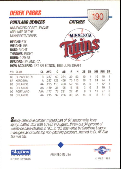 B0451- 1992 SkyBox AAA Baseball Card #'s 1-200 -You Pick- 15+ FREE US SHIP - Picture 369 of 389