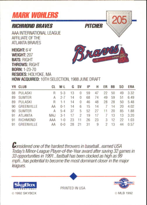 B0451- 1992 SkyBox AAA Baseball Card #s 201-310 -You Pick- 15+ FREE US SHIP - Picture 11 of 219