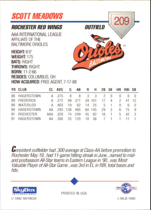 B0451- 1992 SkyBox AAA Baseball Card #s 201-310 -You Pick- 15+ FREE US SHIP - Picture 19 of 219