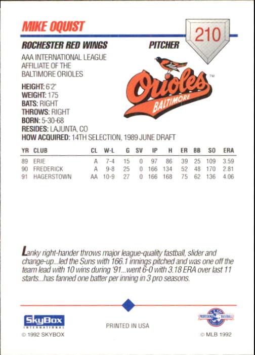 B0451- 1992 SkyBox AAA Baseball Card #s 201-310 -You Pick- 15+ FREE US SHIP - Picture 21 of 219