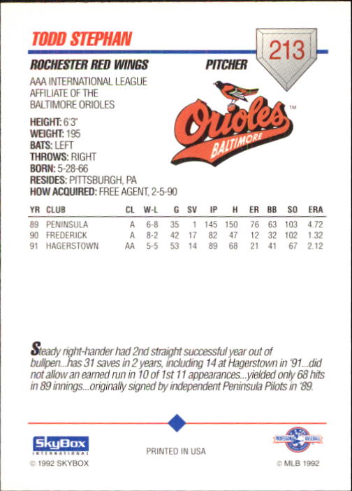 B0451- 1992 SkyBox AAA Baseball Card #s 201-310 -You Pick- 15+ FREE US SHIP - Picture 27 of 219