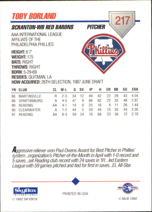 B0451- 1992 SkyBox AAA Baseball Card #s 201-310 -You Pick- 15+ FREE US SHIP - Picture 35 of 219