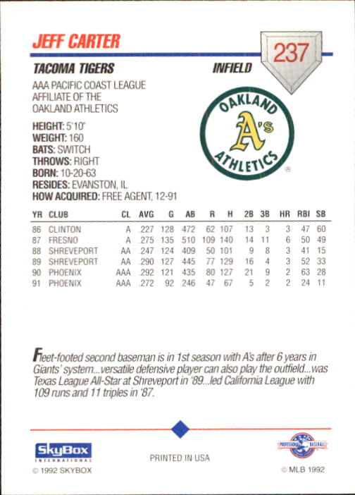 B0451- 1992 SkyBox AAA Baseball Card #s 201-310 -You Pick- 15+ FREE US SHIP - Picture 75 of 219