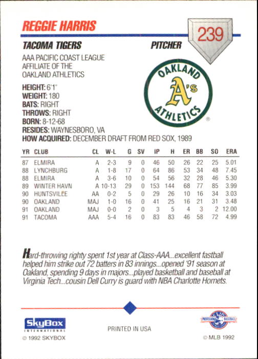 B0451- 1992 SkyBox AAA Baseball Card #s 201-310 -You Pick- 15+ FREE US SHIP - Picture 79 of 219