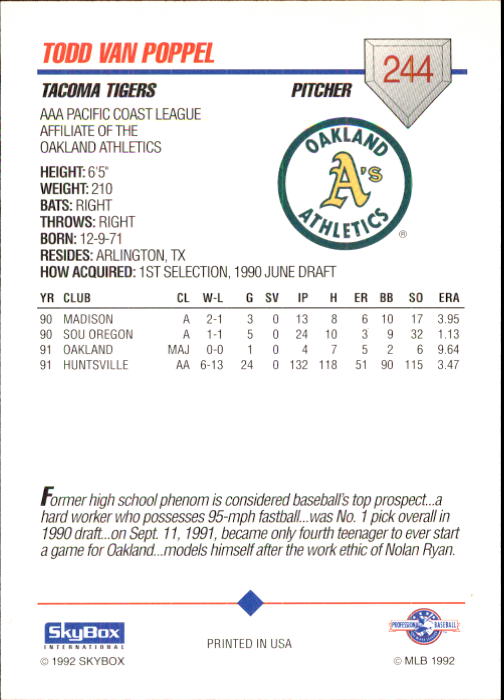 B0451- 1992 SkyBox AAA Baseball Card #s 201-310 -You Pick- 15+ FREE US SHIP - Picture 89 of 219