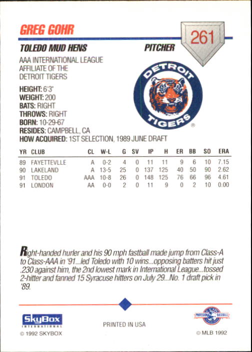 B0451- 1992 SkyBox AAA Baseball Card #s 201-310 -You Pick- 15+ FREE US SHIP - Picture 121 of 219