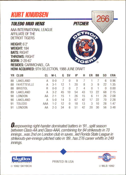 B0451- 1992 SkyBox AAA Baseball Card #s 201-310 -You Pick- 15+ FREE US SHIP - Picture 131 of 219