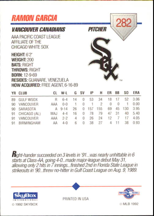 B0451- 1992 SkyBox AAA Baseball Card #s 201-310 -You Pick- 15+ FREE US SHIP - Picture 163 of 219