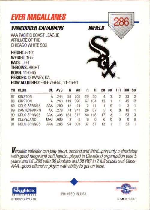 B0451- 1992 SkyBox AAA Baseball Card #s 201-310 -You Pick- 15+ FREE US SHIP - Picture 171 of 219