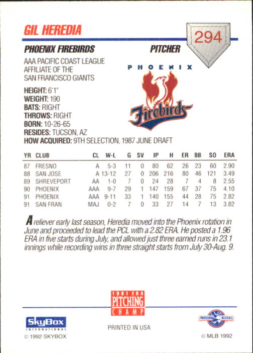 B0451- 1992 SkyBox AAA Baseball Card #s 201-310 -You Pick- 15+ FREE US SHIP - Picture 187 of 219