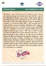 1992 Upper Deck Minors #66 Chipper Jones DS back image