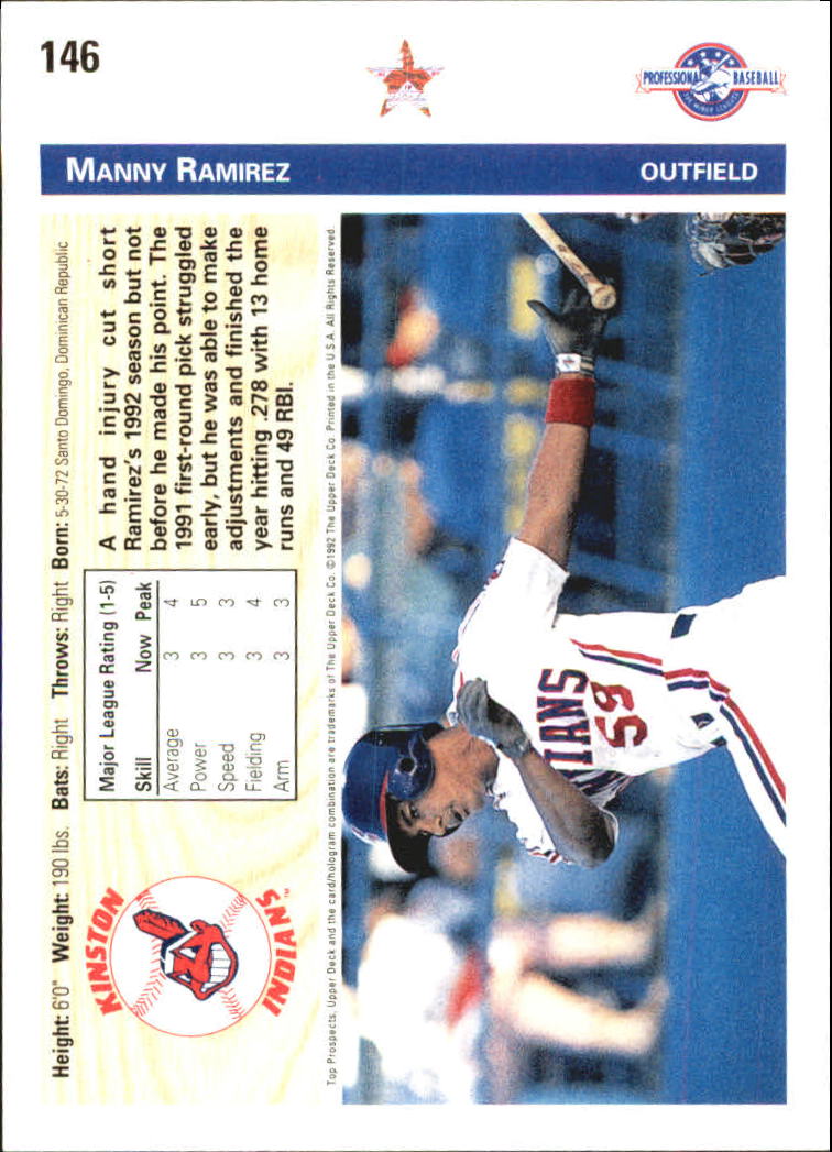 1992 Upper Deck Minors #146 Manny Ramirez back image