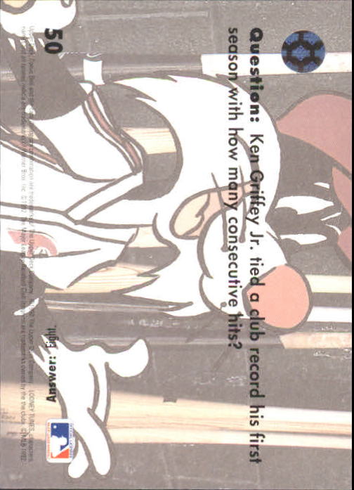 1992 Upper Deck Comic Ball 3 #50 Batty Practice/Ken Griffey Jr. back image