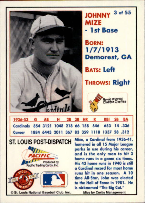 B3244 - 1992 Cardinals McDonald's/Pazifik BB 1-56 -Sie wählen aus- 15+ KOSTENLOSER US-VERSAND - Bild 6 von 98