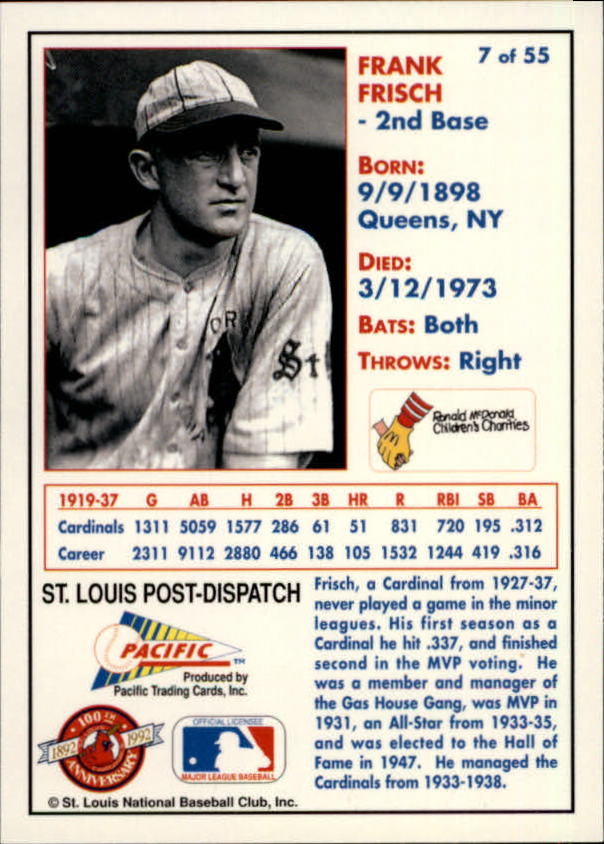 B3244 - 1992 Cardinals McDonald's/Pazifik BB 1-56 -Sie wählen aus- 15+ KOSTENLOSER US-VERSAND - Bild 14 von 98