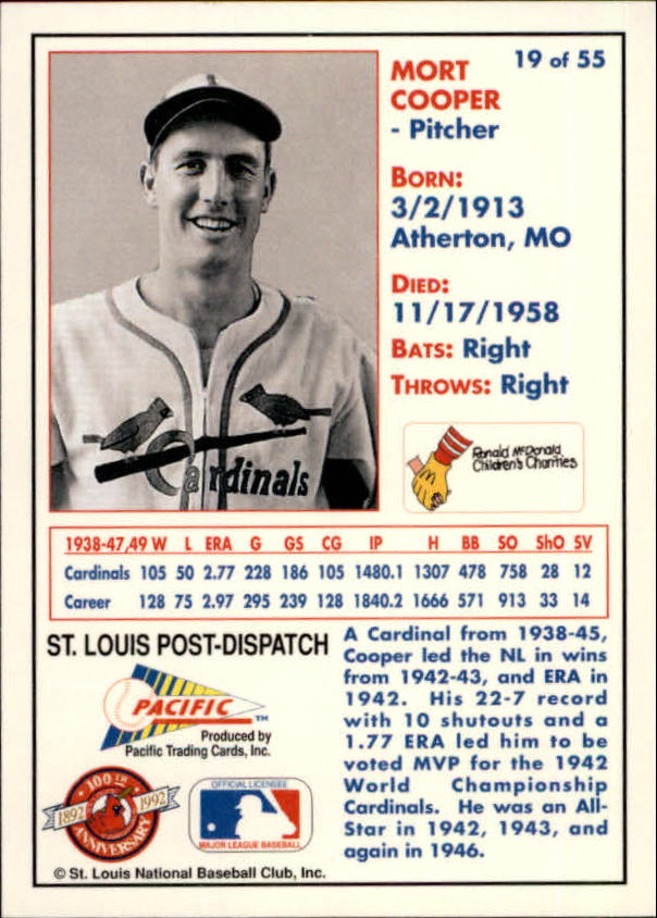B3244 - 1992 Cardinals McDonald's/Pazifik BB 1-56 -Sie wählen aus- 15+ KOSTENLOSER US-VERSAND - Bild 38 von 98