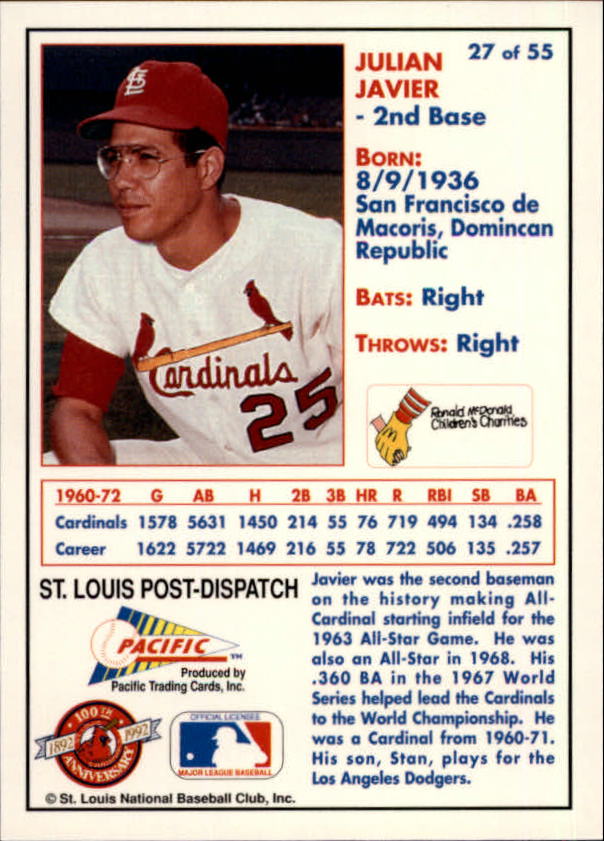 B3244 - 1992 Cardinals McDonald's/Pazifik BB 1-56 -Sie wählen aus- 15+ KOSTENLOSER US-VERSAND - Bild 54 von 98