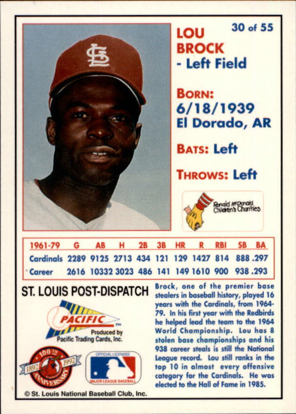 B3244 - 1992 Cardinals McDonald's/Pazifik BB 1-56 -Sie wählen aus- 15+ KOSTENLOSER US-VERSAND - Bild 60 von 98