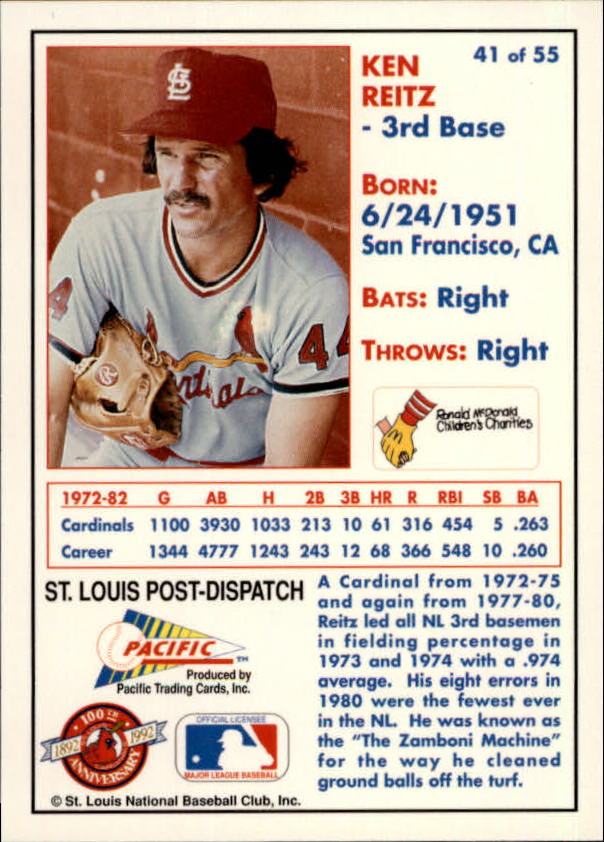 B3244 - 1992 Cardinals McDonald's/Pazifik BB 1-56 -Sie wählen aus- 15+ KOSTENLOSER US-VERSAND - Bild 82 von 98
