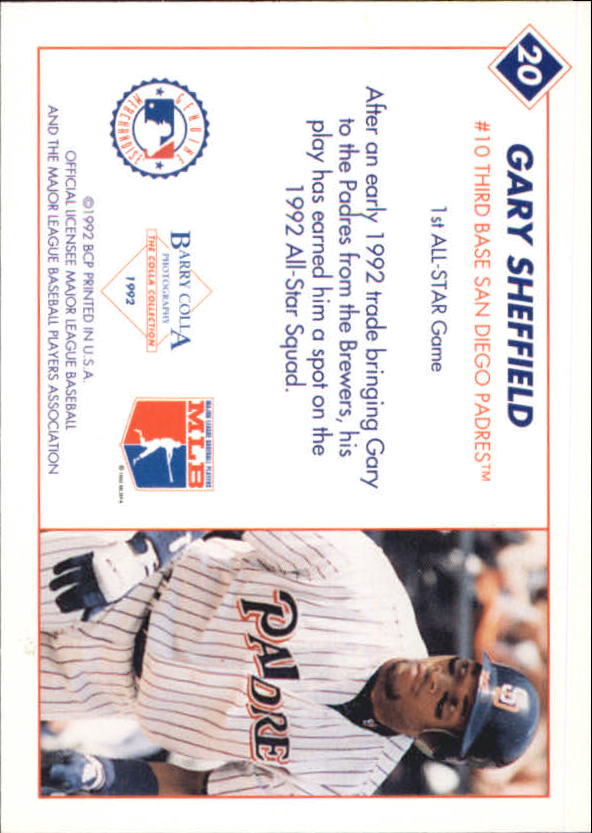 1992 Colla All-Star Game #20 Gary Sheffield back image
