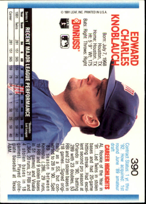 1991 Bowman #330 Chuck Knoblauch - NM-MT - Card Shack