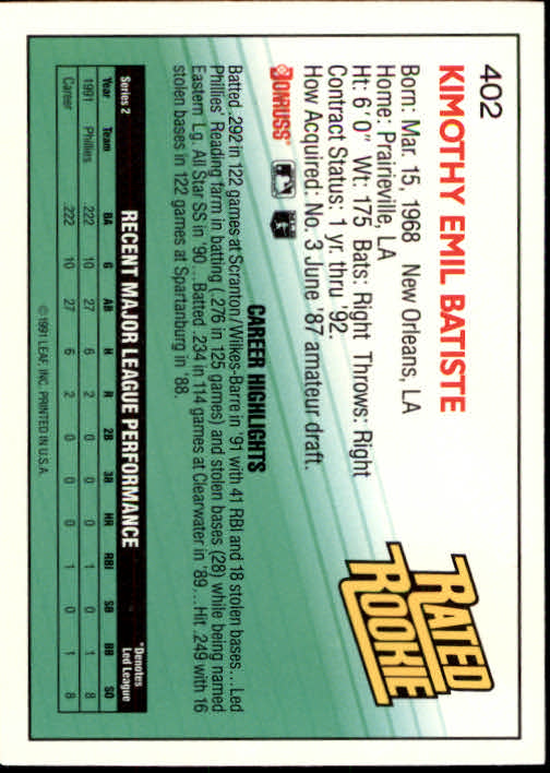A9587- 1992 Donruss Baseball #s 251-500 +Rookies -You Pick- 15+ FREE US SHIP - Picture 305 of 493
