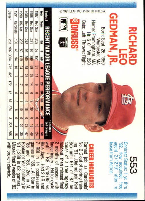 A9587- 1992 Donruss Baseball #S 501-750 + Rookies -du Pick- 15 + Gratis US - Bild 105 von 485