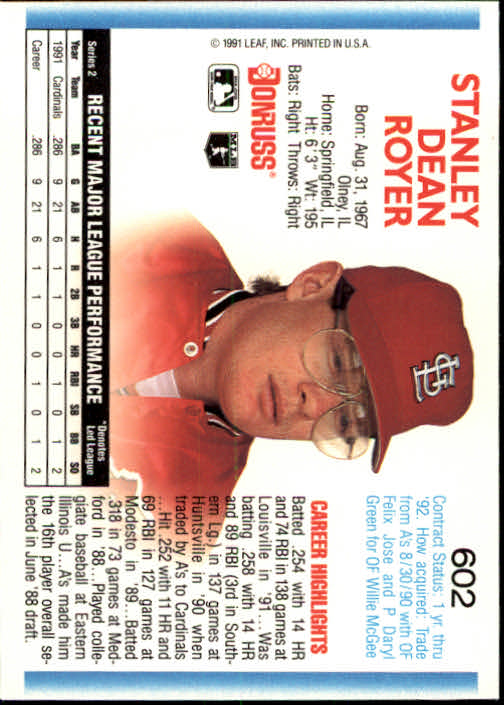 A9587- 1992 Donruss Baseball #S 501-750 + Rookies -du Pick- 15 + Gratis US - Bild 195 von 485