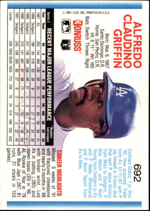 A9587- 1992 Donruss Baseball #S 501-750 + Rookies -du Pick- 15 + Gratis US - Bild 375 von 485