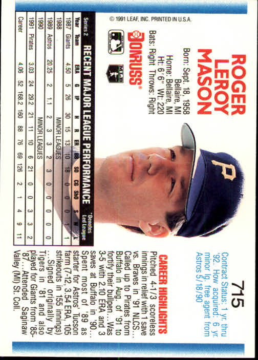 A9587- 1992 Donruss Baseball #S 501-750 + Rookies -du Pick- 15 + Gratis US - Bild 419 von 485