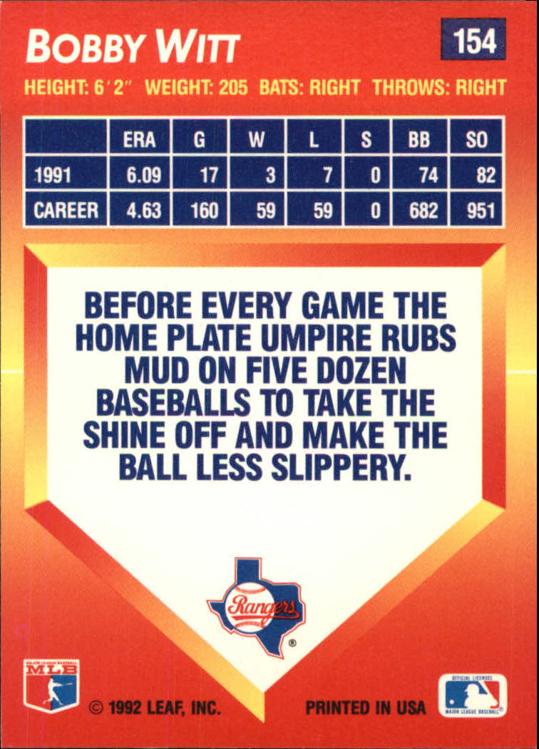 1992 Triple Play (Donruss) Baseball "Main Set" Cards #151 to #264 - Picture 9 of 229