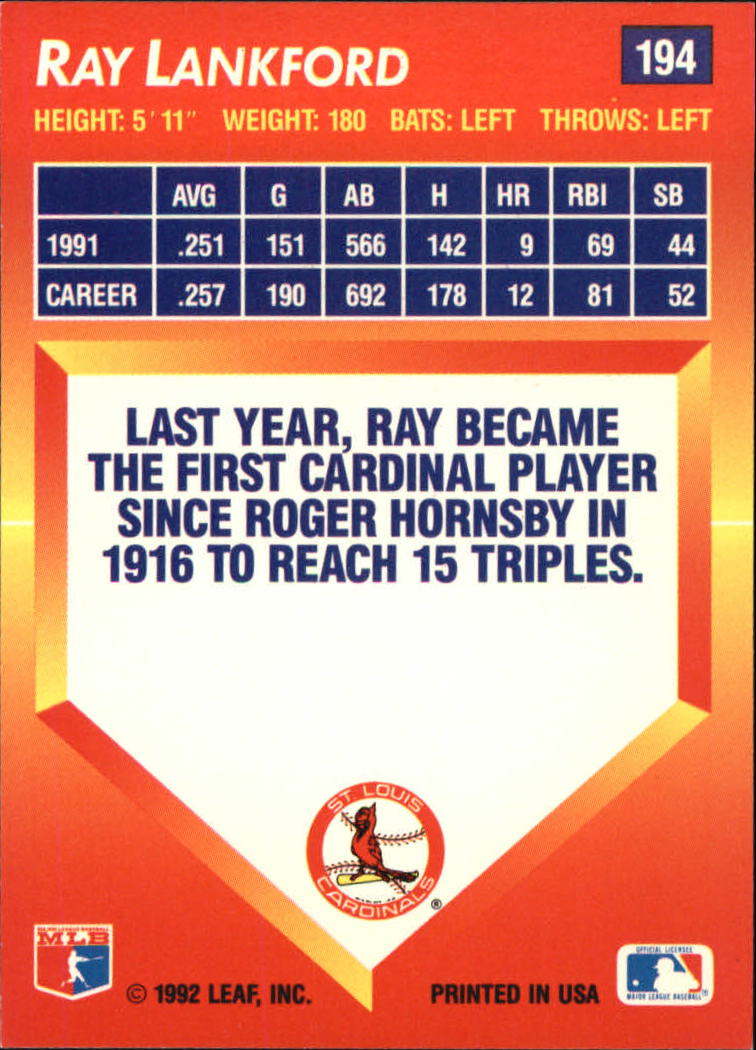 1992 Triple Play (Donruss) Baseball "Main Set" Cards #151 to #264 - Picture 89 of 229