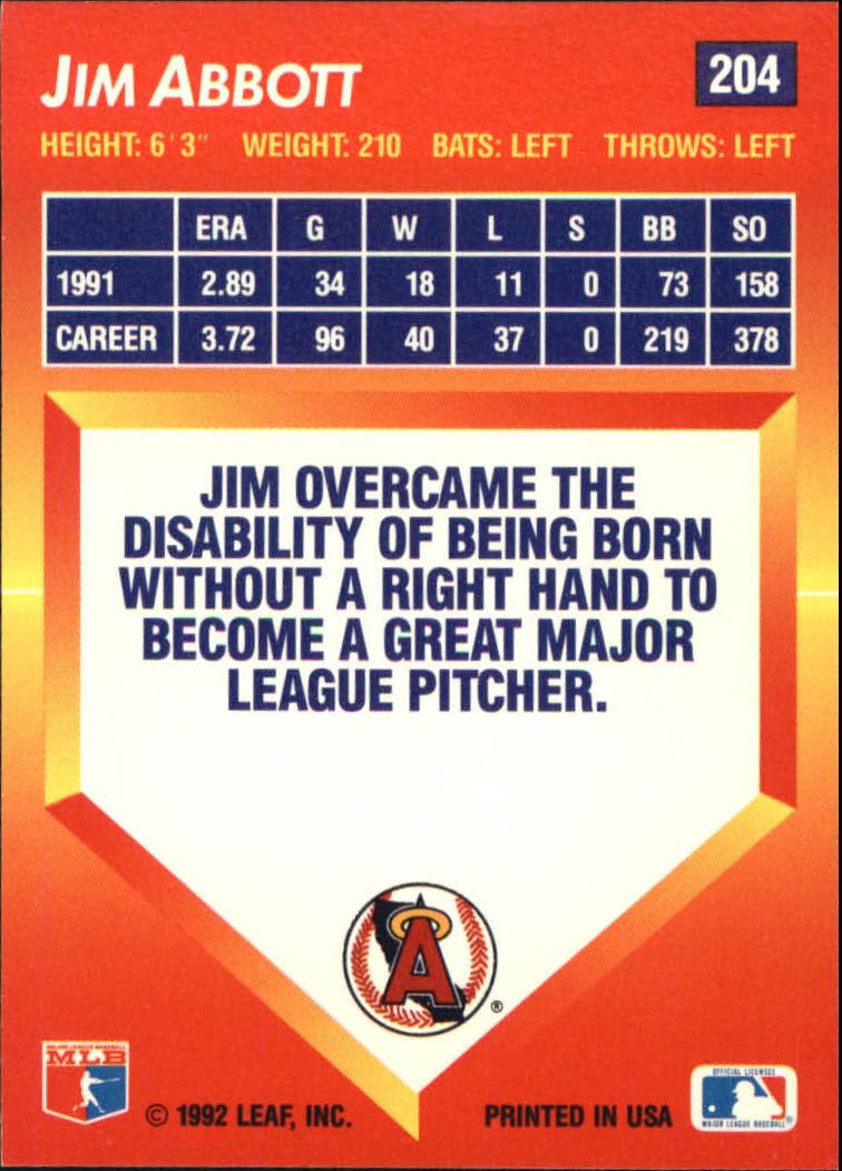 1992 Triple Play (Donruss) Baseball "Main Set" Cards #151 to #264 - Picture 109 of 229