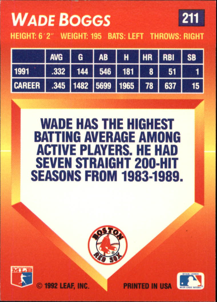 1992 Triple Play (Donruss) Baseball "Main Set" Cards #151 to #264 - Picture 123 of 229