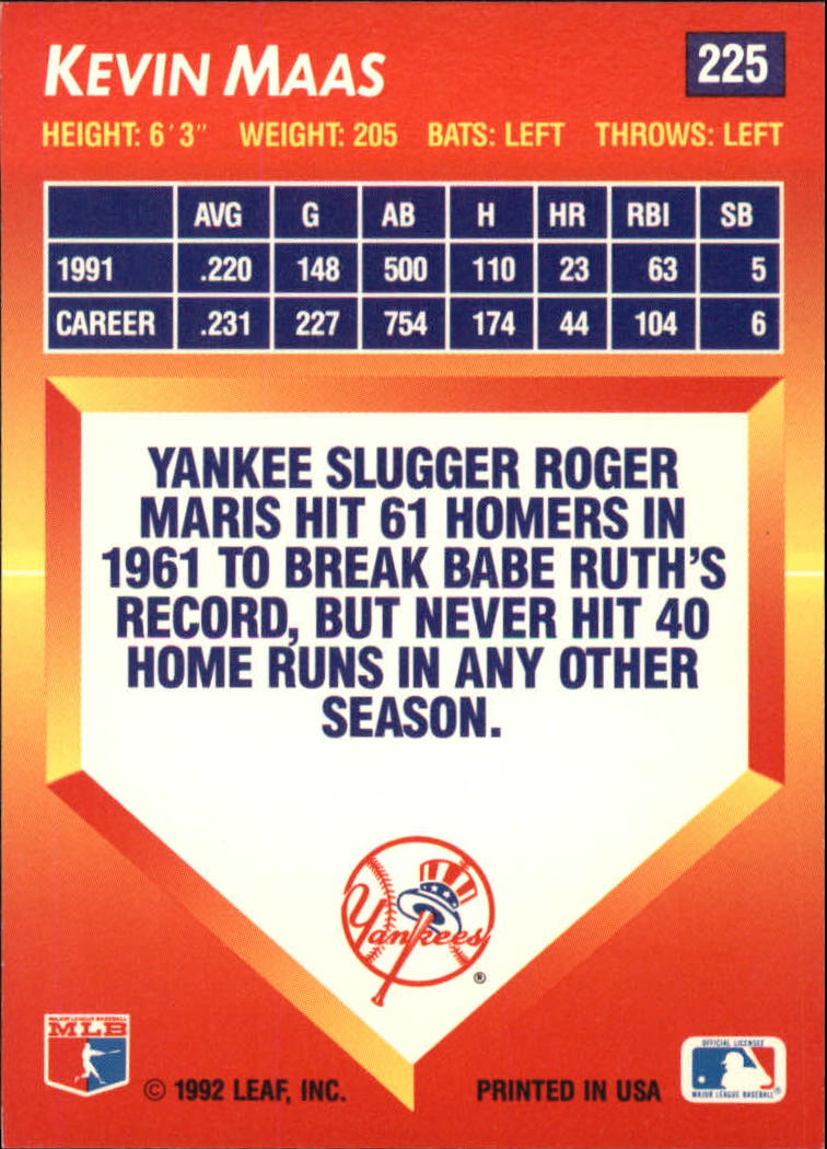 1992 Triple Play (Donruss) Baseball "Main Set" Cards #151 to #264 - Picture 151 of 229