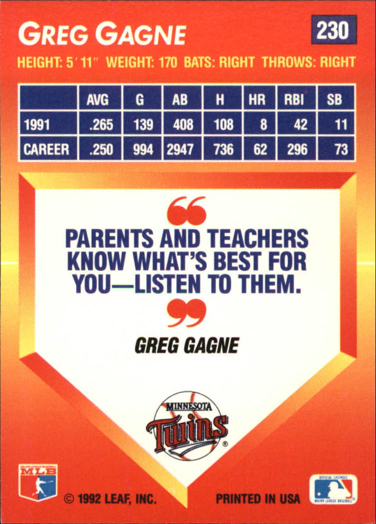 1992 Triple Play (Donruss) Baseball "Main Set" Cards #151 to #264 - Picture 161 of 229