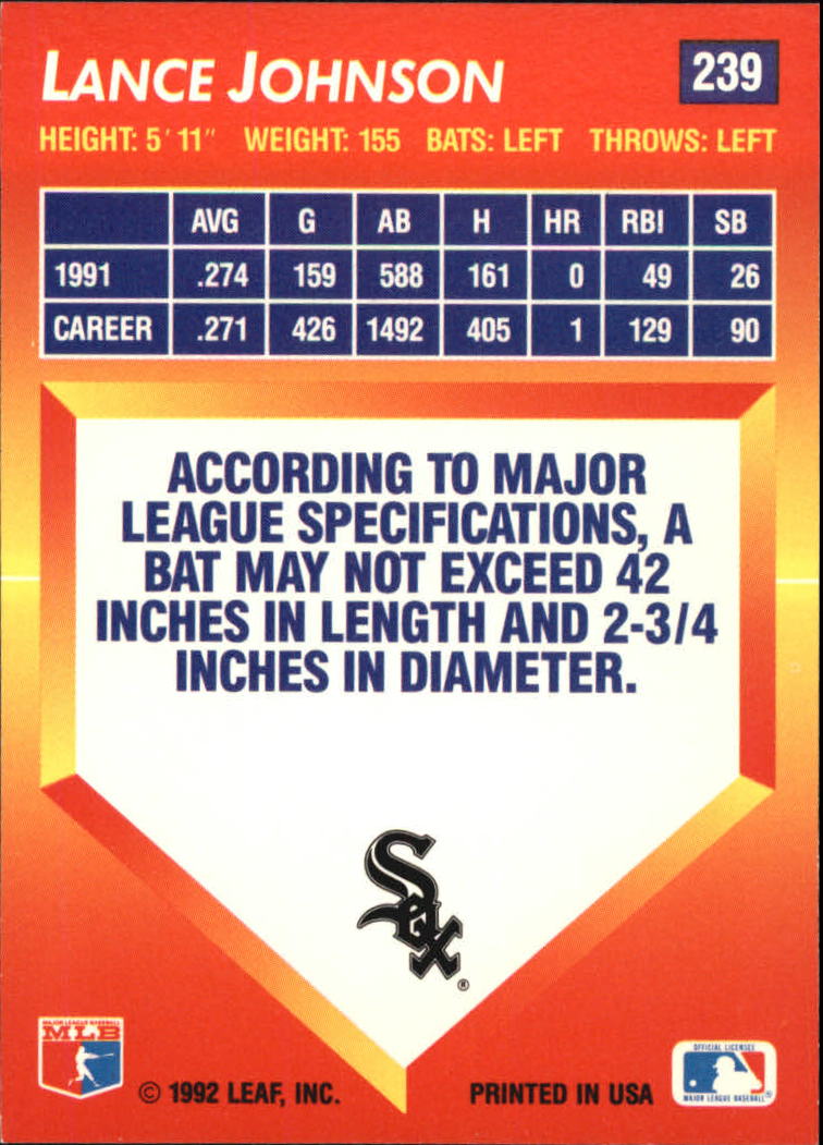 1992 Triple Play (Donruss) Baseball "Main Set" Cards #151 to #264 - Picture 179 of 229