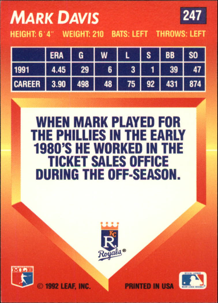 1992 Triple Play (Donruss) Baseball "Main Set" Cards #151 to #264 - Picture 195 of 229