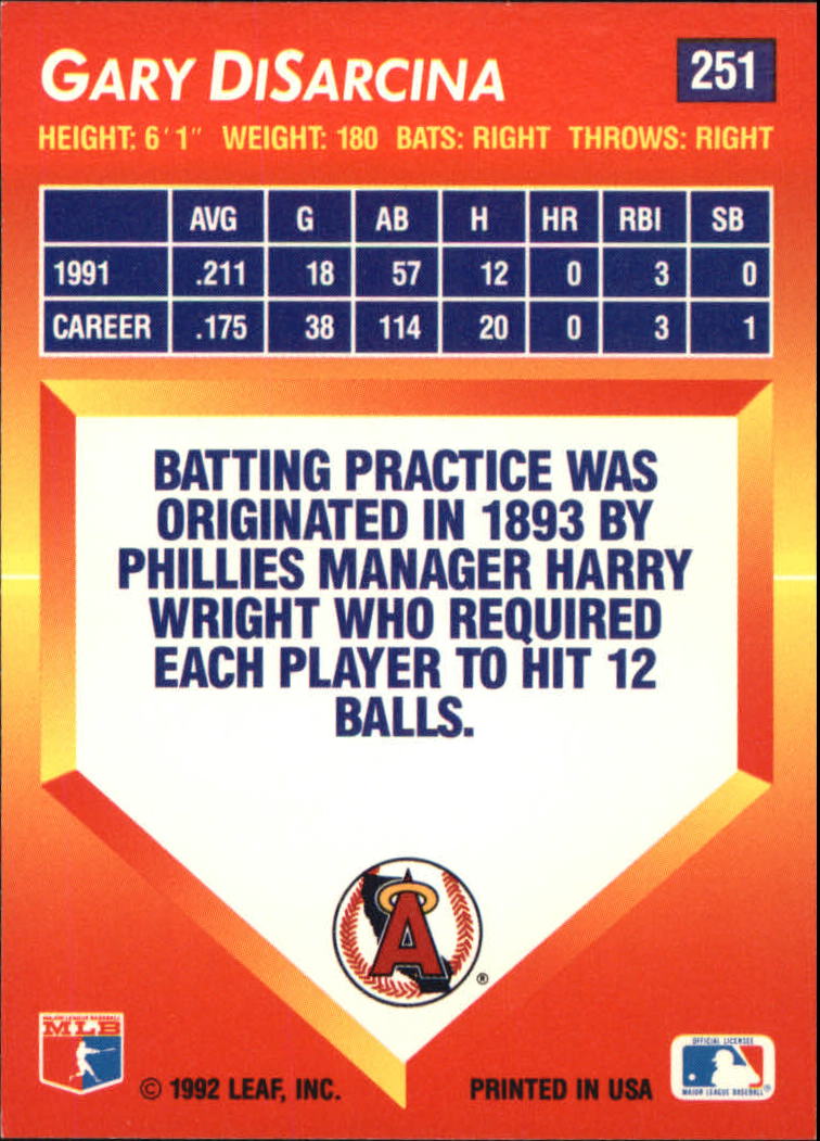 1992 Triple Play (Donruss) Baseball "Main Set" Cards #151 to #264 - Picture 203 of 229