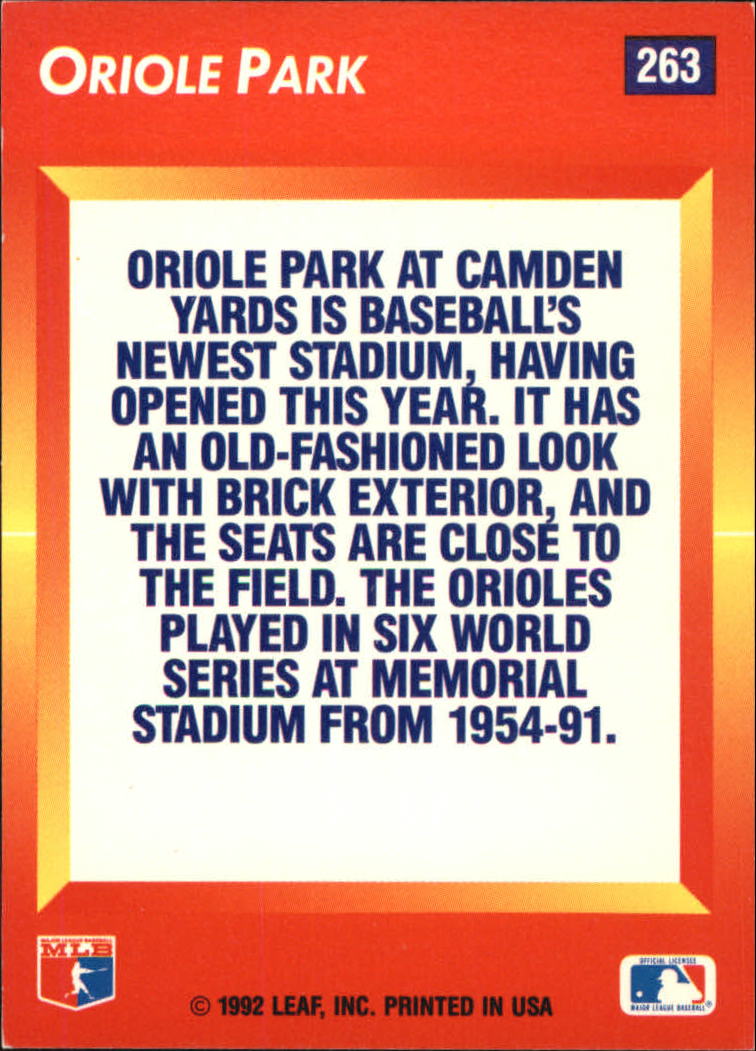 1992 Triple Play (Donruss) Baseball "Main Set" Cards #151 to #264 - Picture 227 of 229