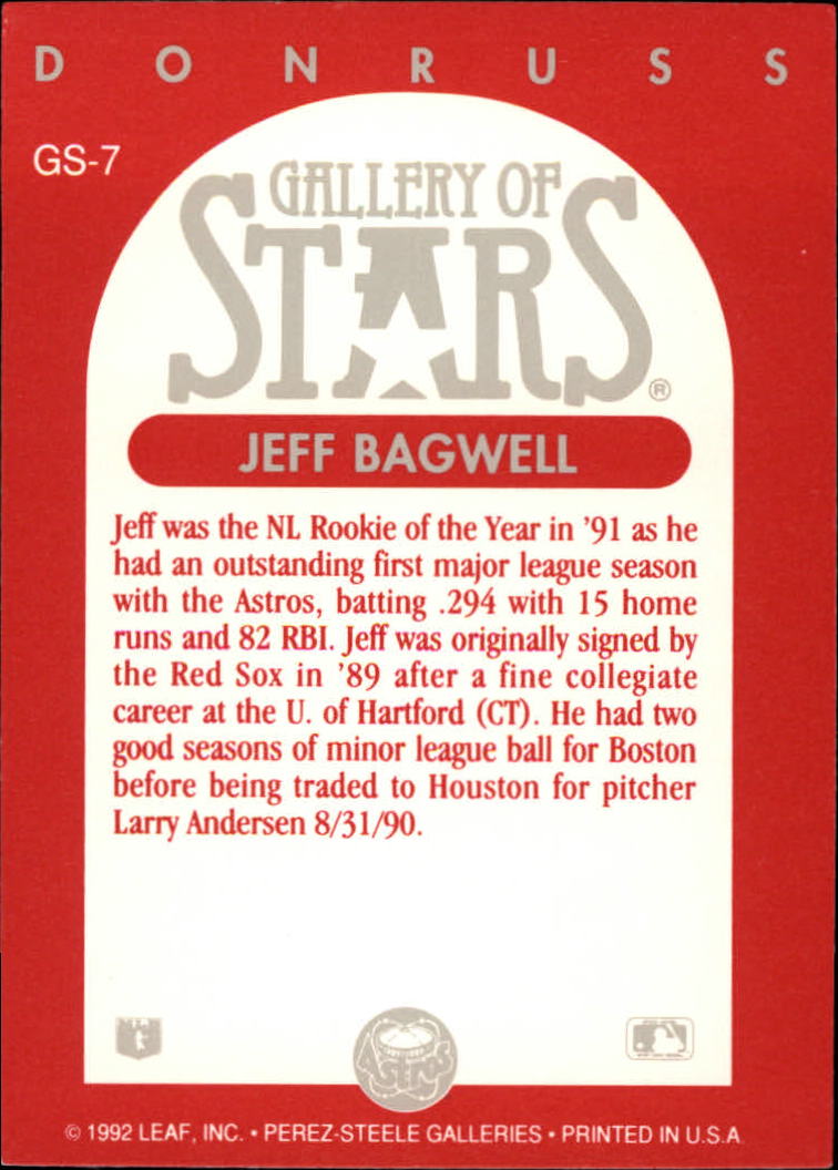 1992 Triple Play Gallery #GS7 Jeff Bagwell back image
