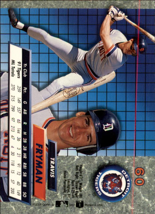 1992 Ultra (Fleer) Baseball "Main Set" Cards #1 to #200 - Picture 121 of 401