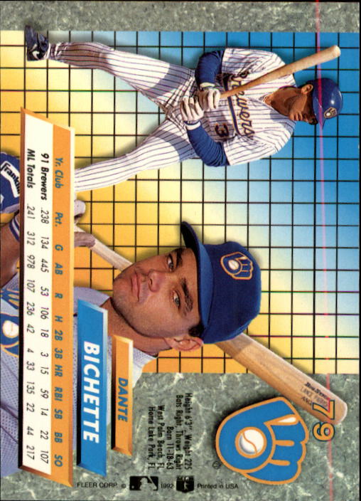 1992 Ultra #79 Dante Bichette - NM-MT - Baseball Card Connection