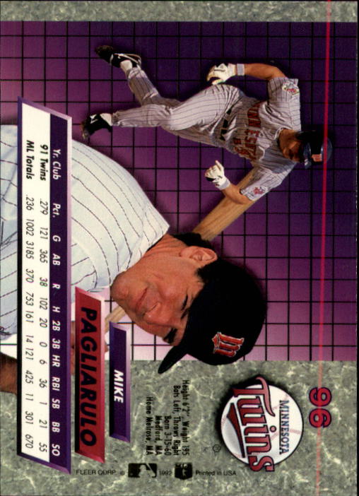 1992 Ultra (Fleer) Baseball "Main Set" Cards #1 to #200 - Picture 193 of 401