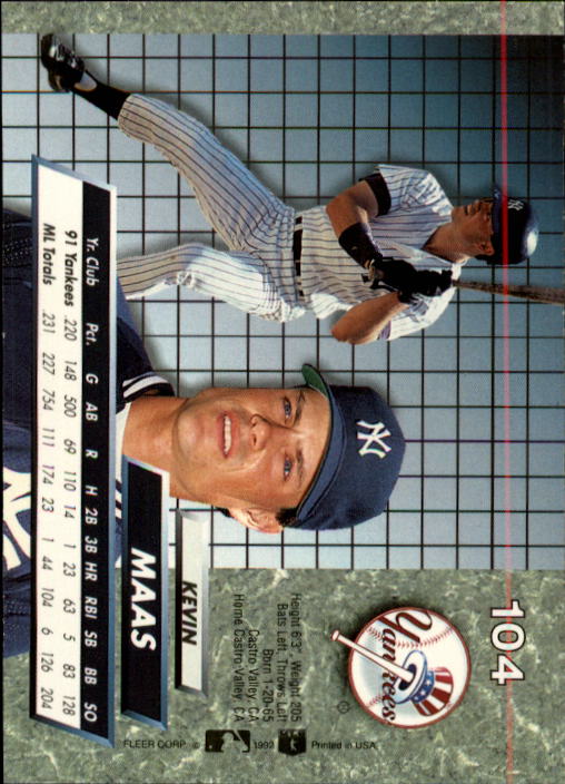 1992 Ultra (Fleer) Baseball "Main Set" Cards #1 to #200 - Picture 209 of 401