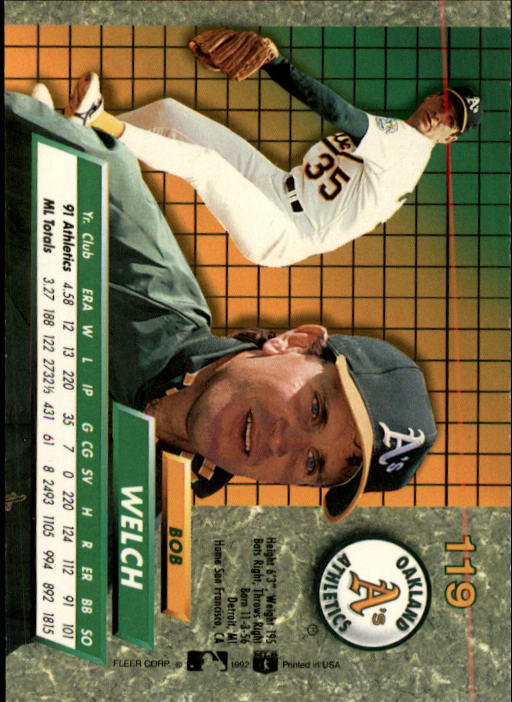 1992 Ultra (Fleer) Baseball "Main Set" Cards #1 to #200 - Picture 239 of 401