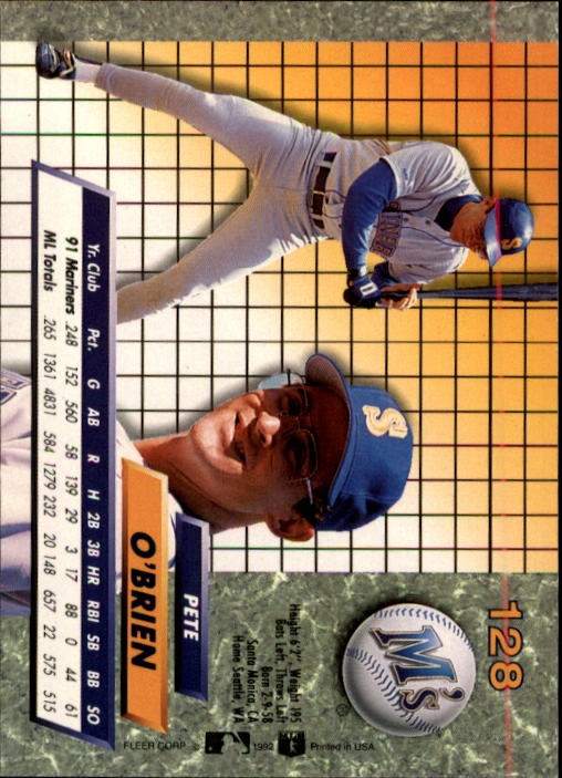 1992 Ultra (Fleer) Baseball "Main Set" Cards #1 to #200 - Picture 257 of 401