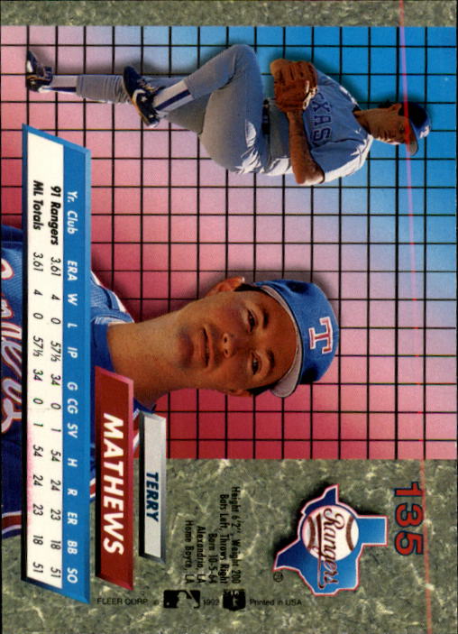 1992 Ultra (Fleer) Baseball "Main Set" Cards #1 to #200 - Picture 271 of 401