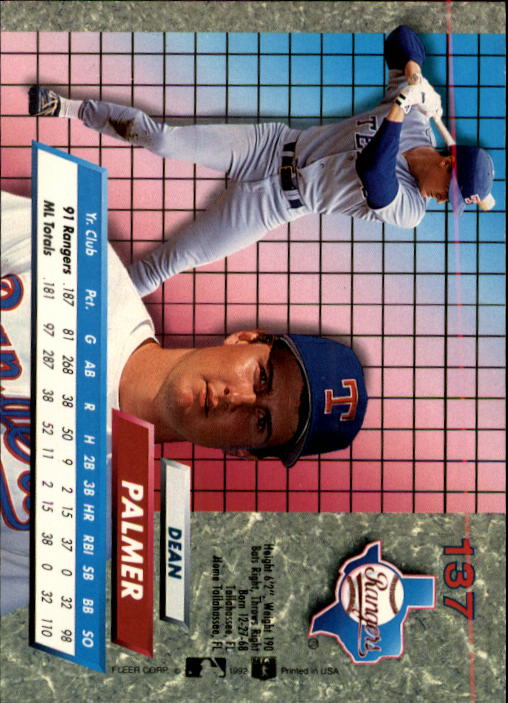 1992 Ultra (Fleer) Baseball "Main Set" Cards #1 to #200 - Picture 275 of 401